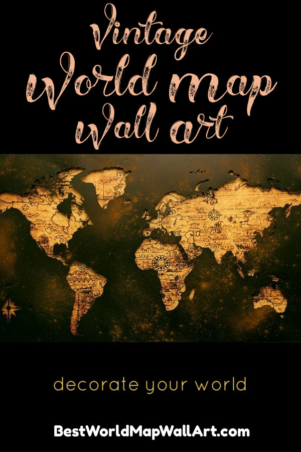 Vintage Map Wall Hanging by BestWorldMapWallArt.com