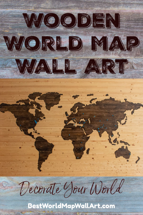 Wooden World Map, Wall Art Decor, 3D Wooden World Map, World Map for Pins,  Brown Color Wood Map, Housewarming Gift, Office Decor, Handcraft 